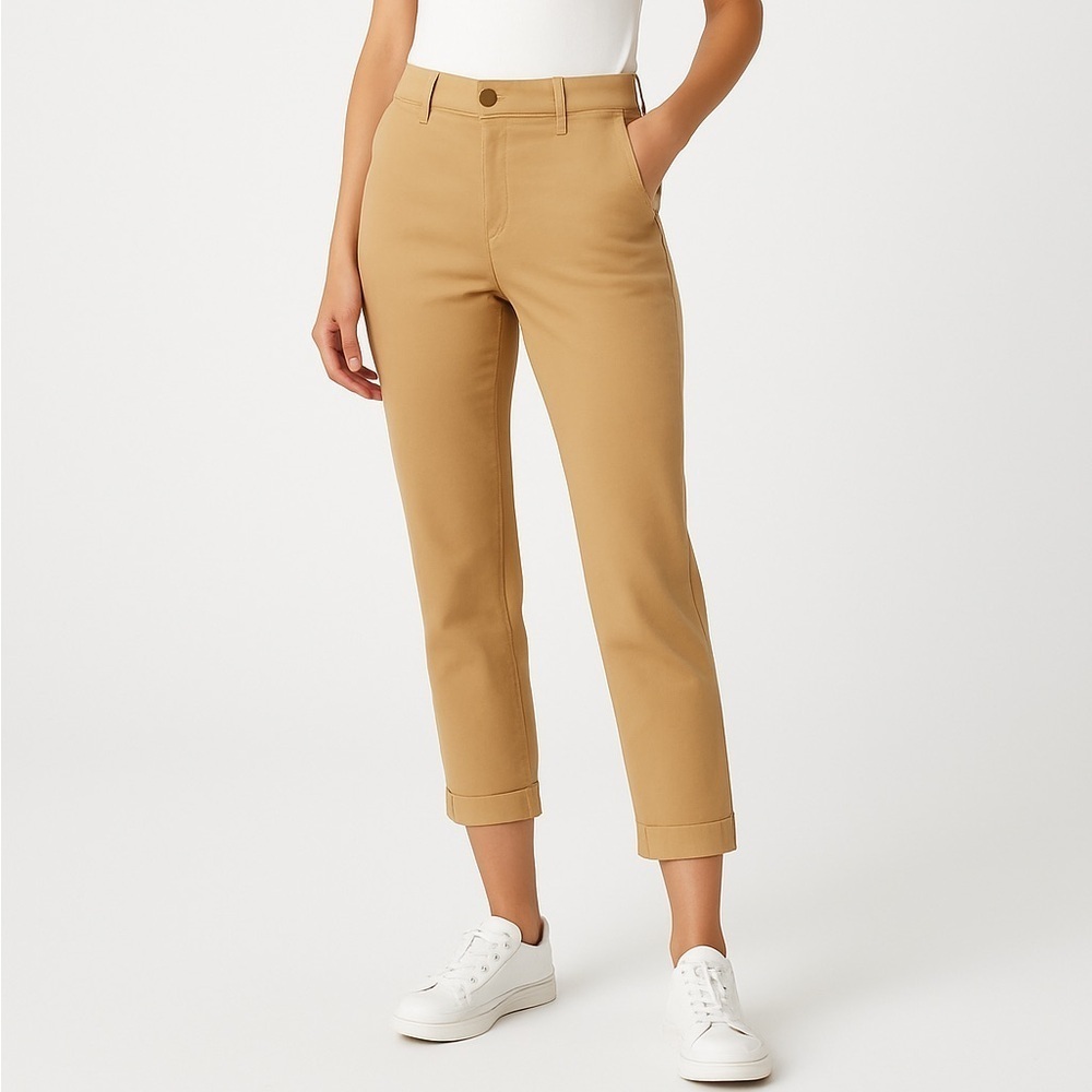 Liverpool stretch chino ankle pants polished fit cuffed hem size 4